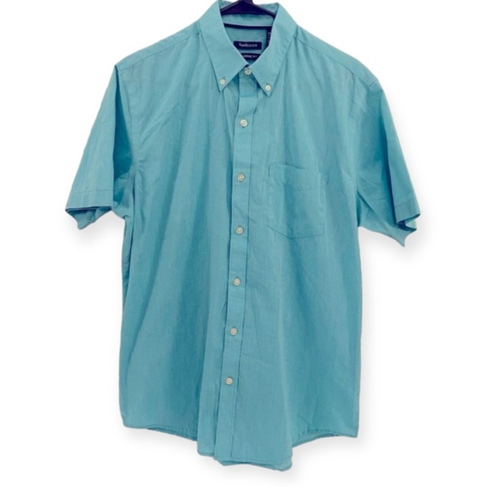 Van Heusen Mens Short Sleeve Classic Fit Button Down Shirt Size M15-15.5